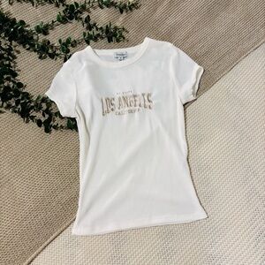 Women's White Los Angeles Graphic Tee